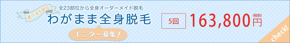 選べる5部位わがまま全身脱毛